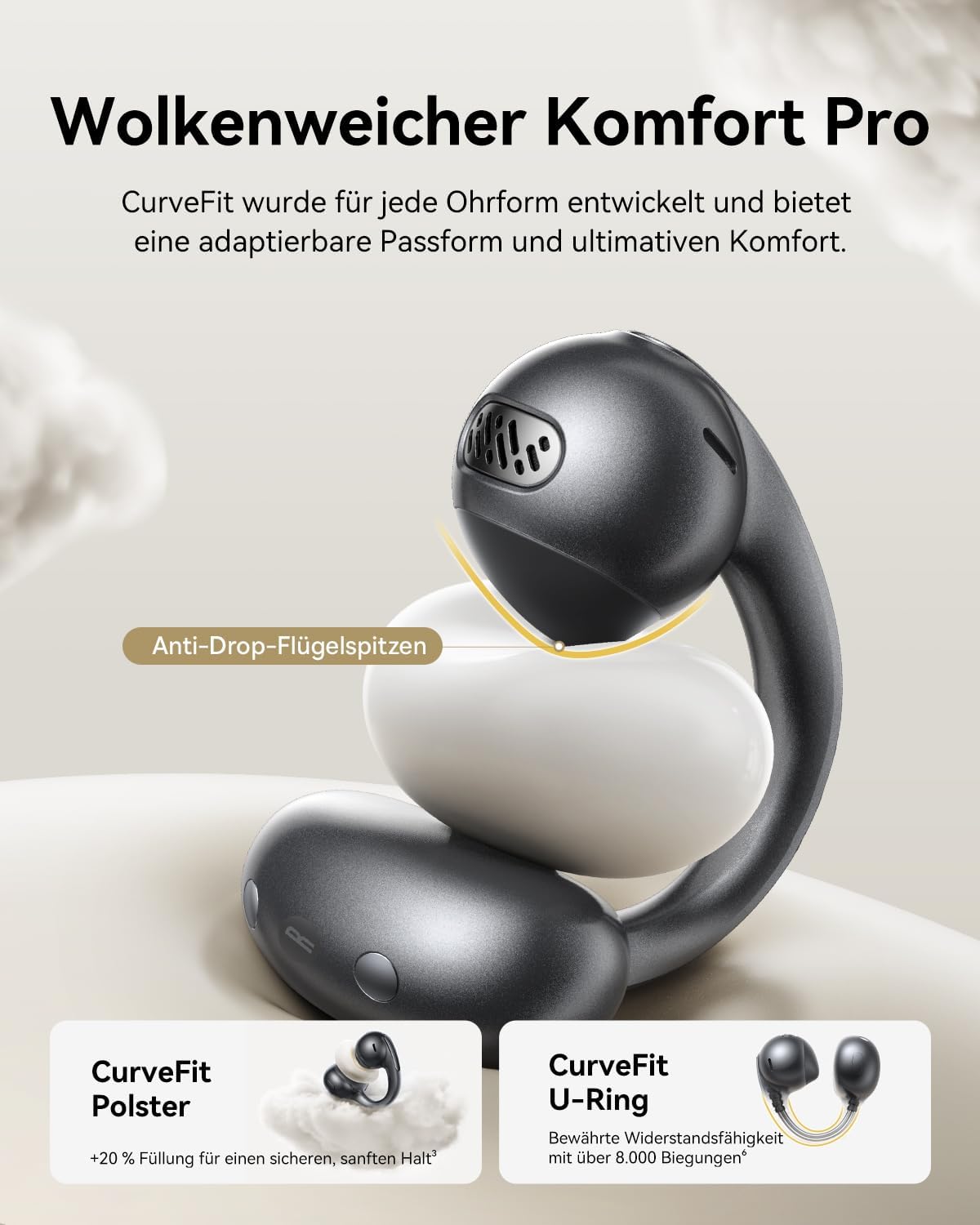 Ohrclip-Kopfhörer MC1 Pro, Schwarz