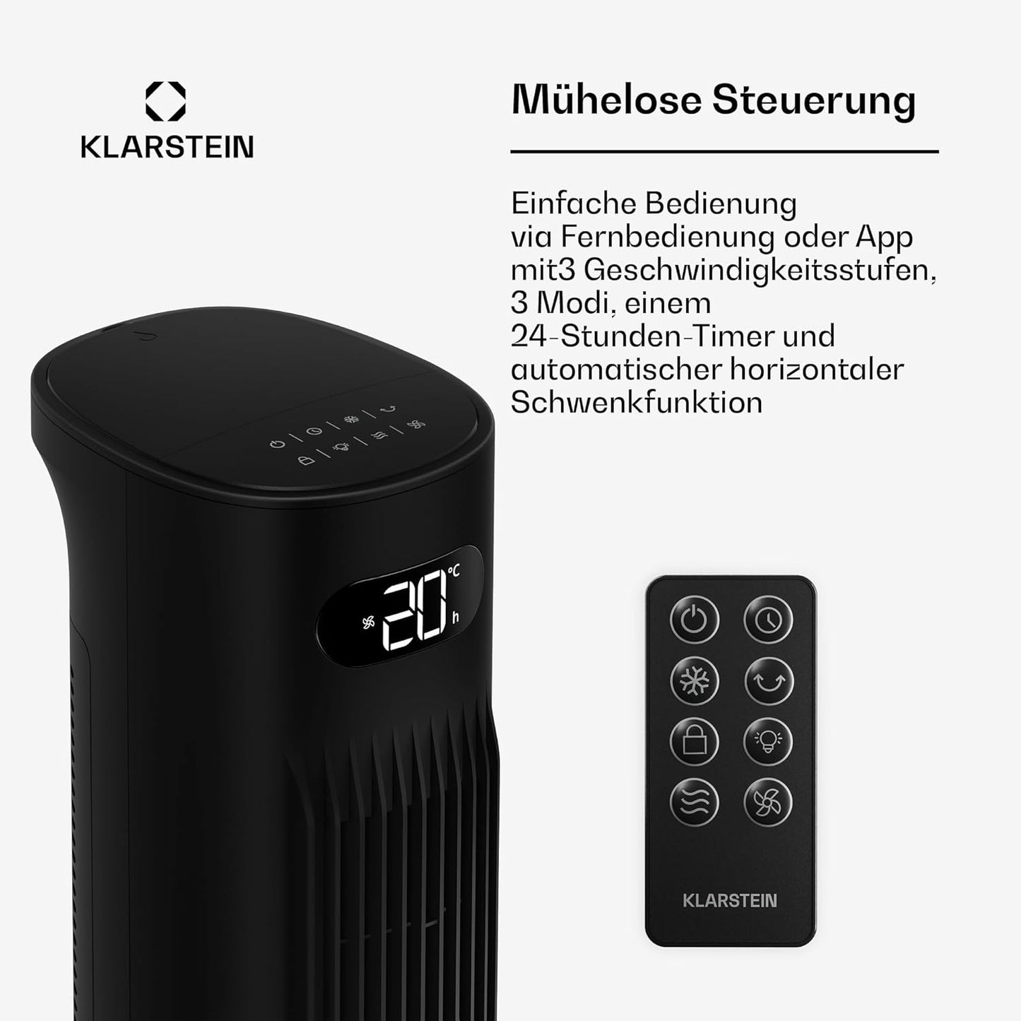 Luftkühler mit Wasserkühlung und Ionisator, Schwarz