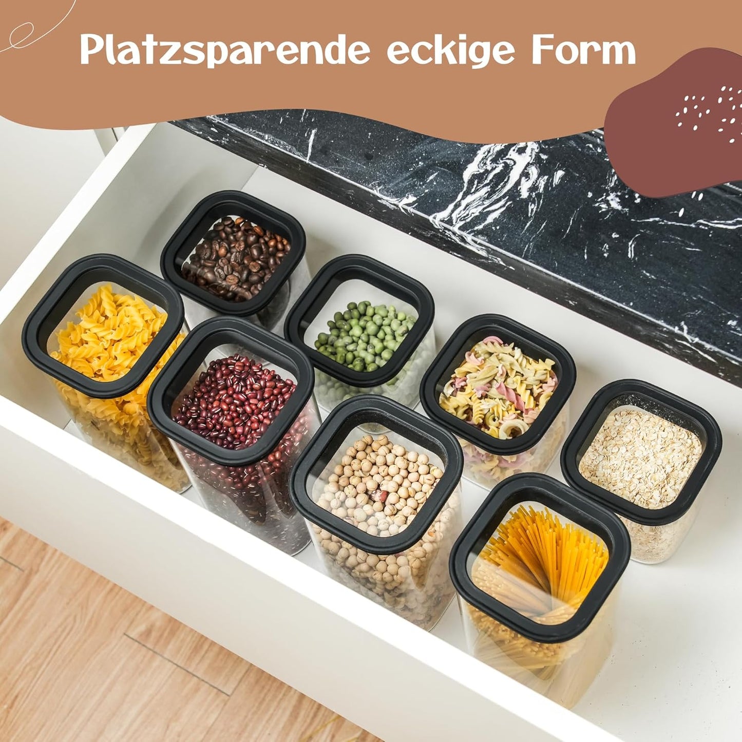 Vorratsdosen-Set aus Glas, 4 x 1450ml