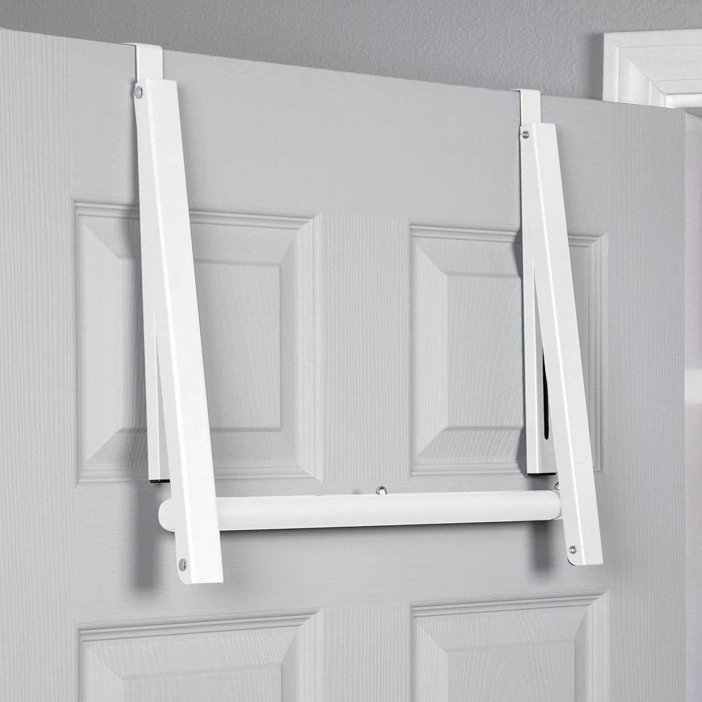 Erweiterbarer Kleiderständer für Türen und Schränke, Double Hanger with Rod Weiß