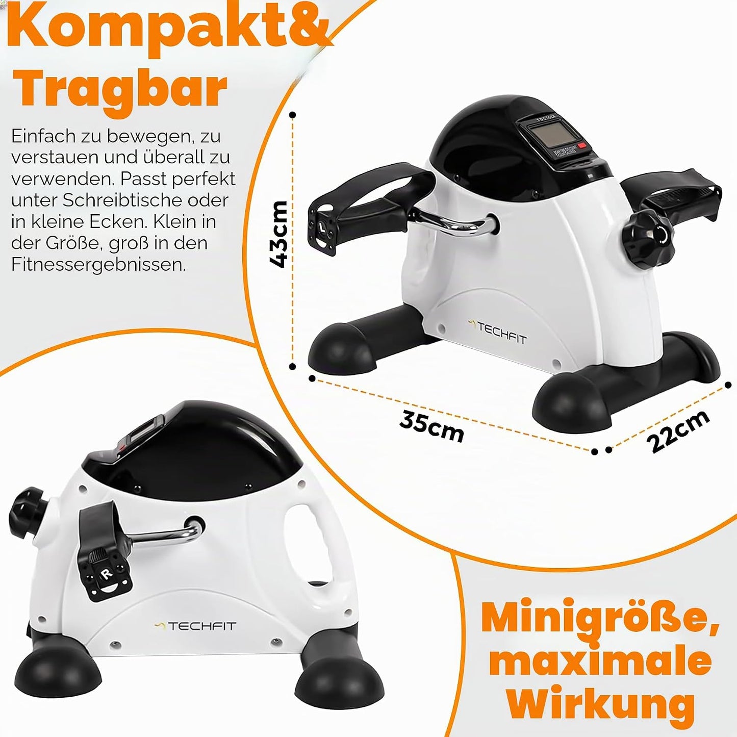 PED3 Mini-Heimtrainer für Arme & Beine, Weiss PED3