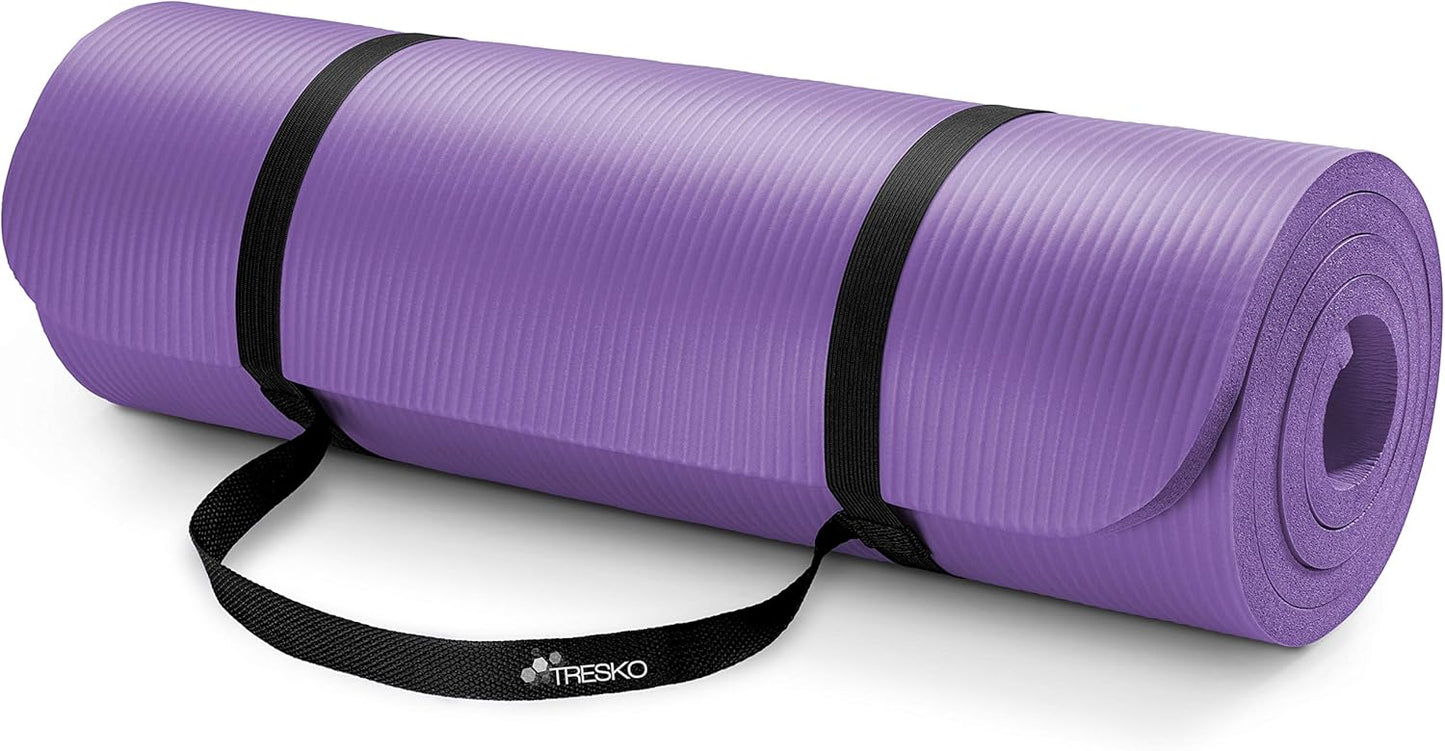 Rutschfeste Yogamatte mit Tragegurt (190x100x1,5 cm), Violett 190 x 100 x 1,5 cm