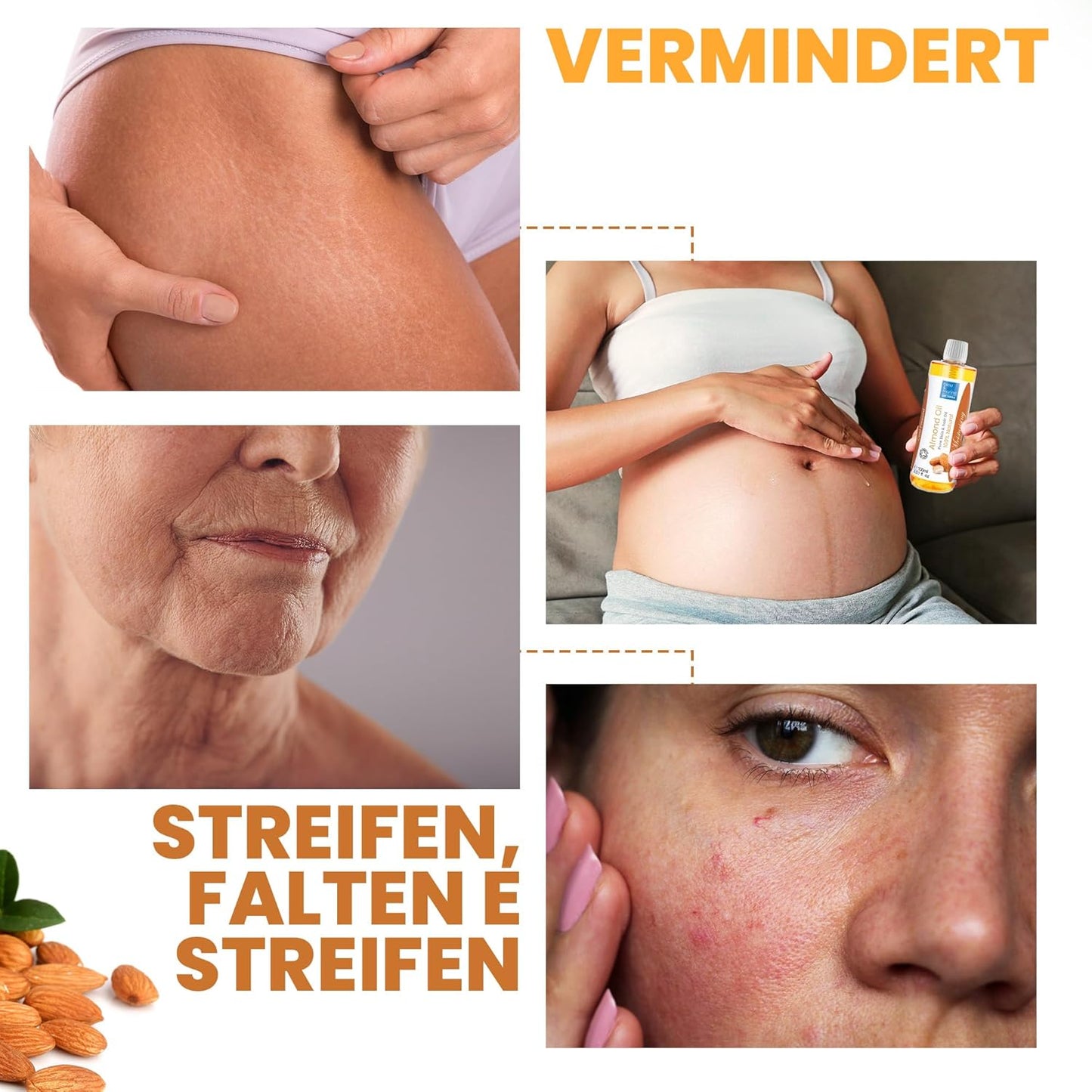 Natürliches Mandel-Massage-Öl, 100% reines Süssmandelöl. Frei von Parfüm. 5 l (1er Pack)