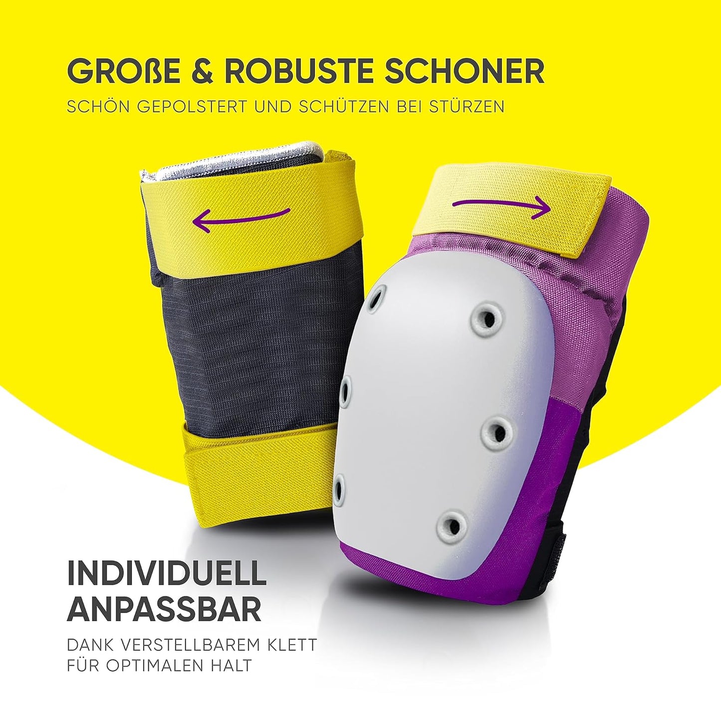 Protektoren-Set für Inline Skates, Violett L - Jugendliche / Erwachsene