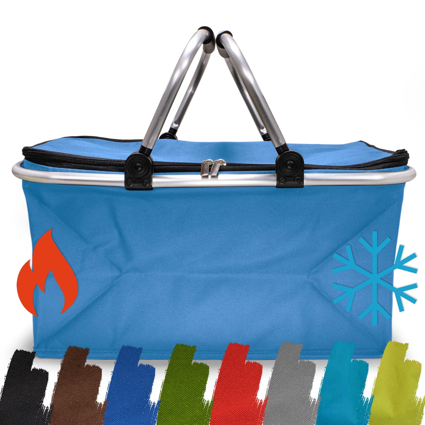 Faltbarer Isolierkorb 25L (4er-Set), Thermo - 4x Pack Hellblau