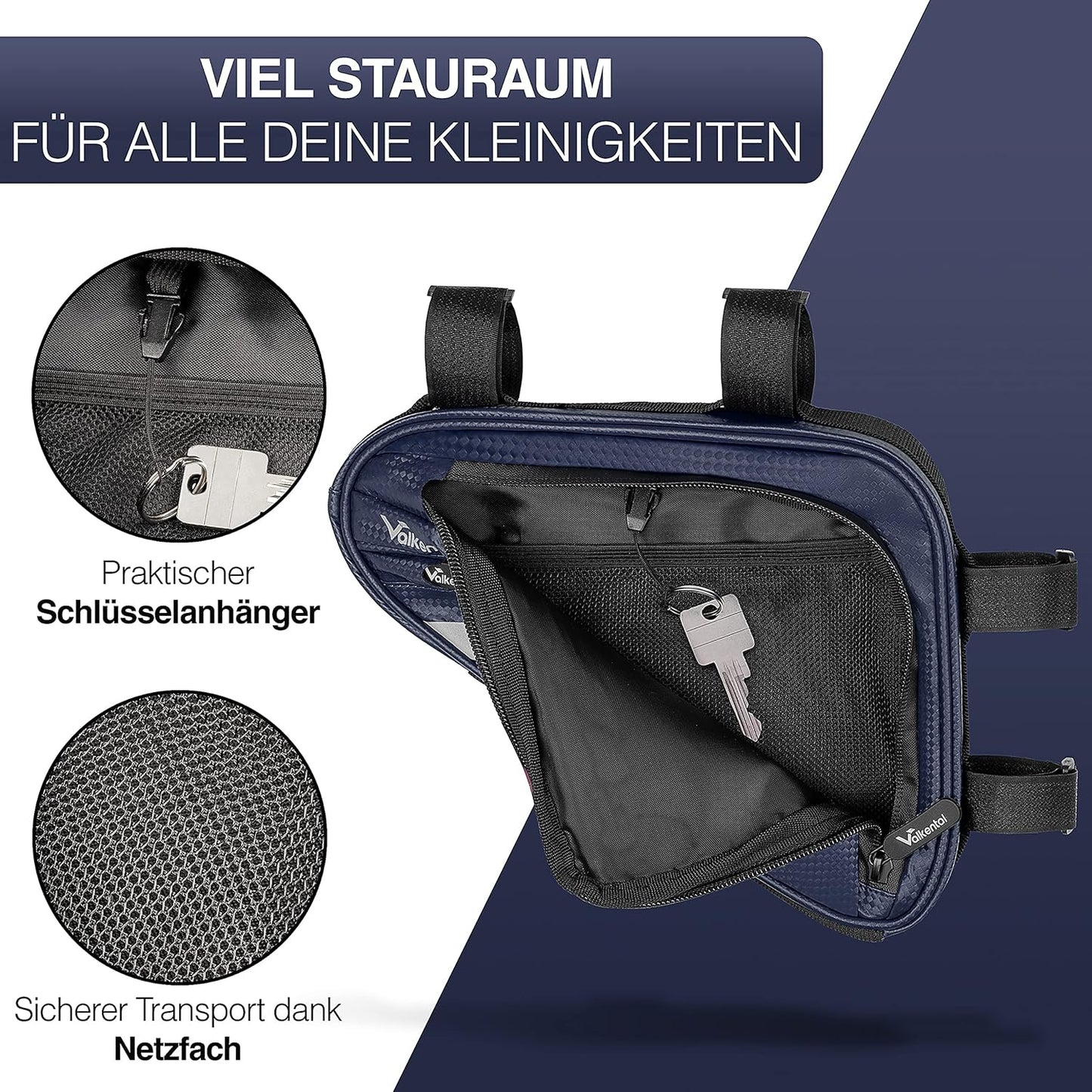 Wasserfeste Rahmentasche, Blau