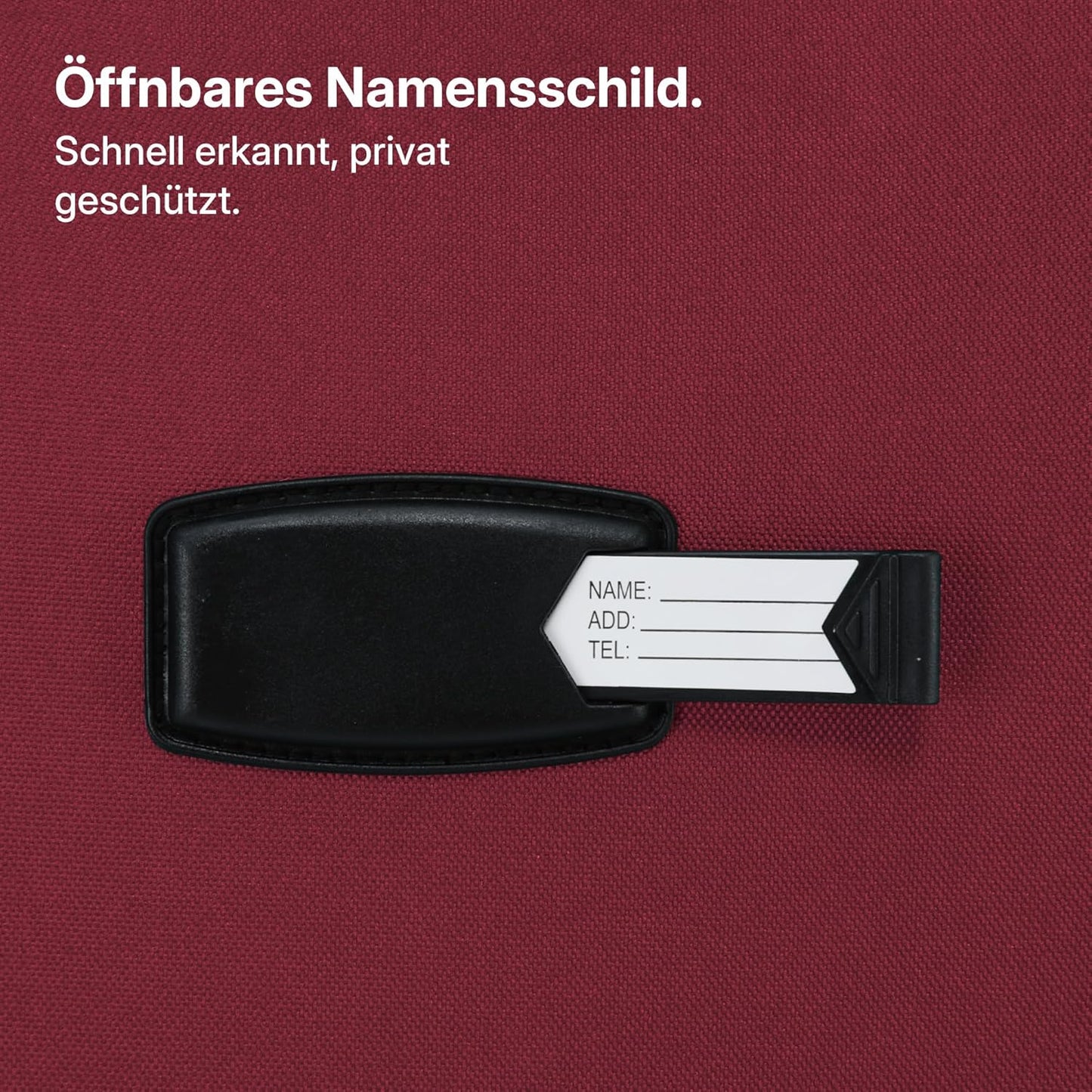 Stoffkoffer mit TSA-Schloss, Weinrot Koffer XL (79 cm) erweiterbar