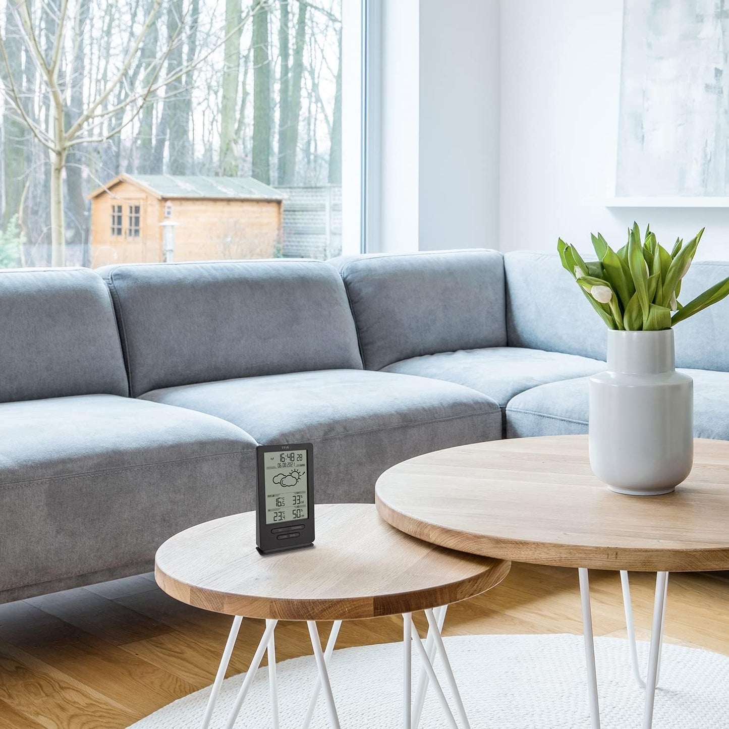 Digitale Funk-Wetterstation mit Aussensensor, Anthrazit