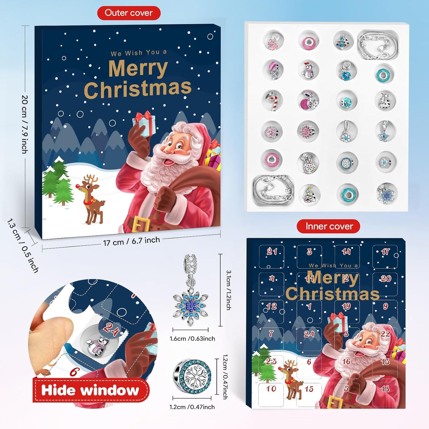 Schmuck Adventskalender, Metall
