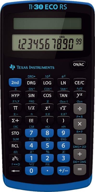 TI-30 ECO RS Schulrechner mit Schutztasche, Schwarz