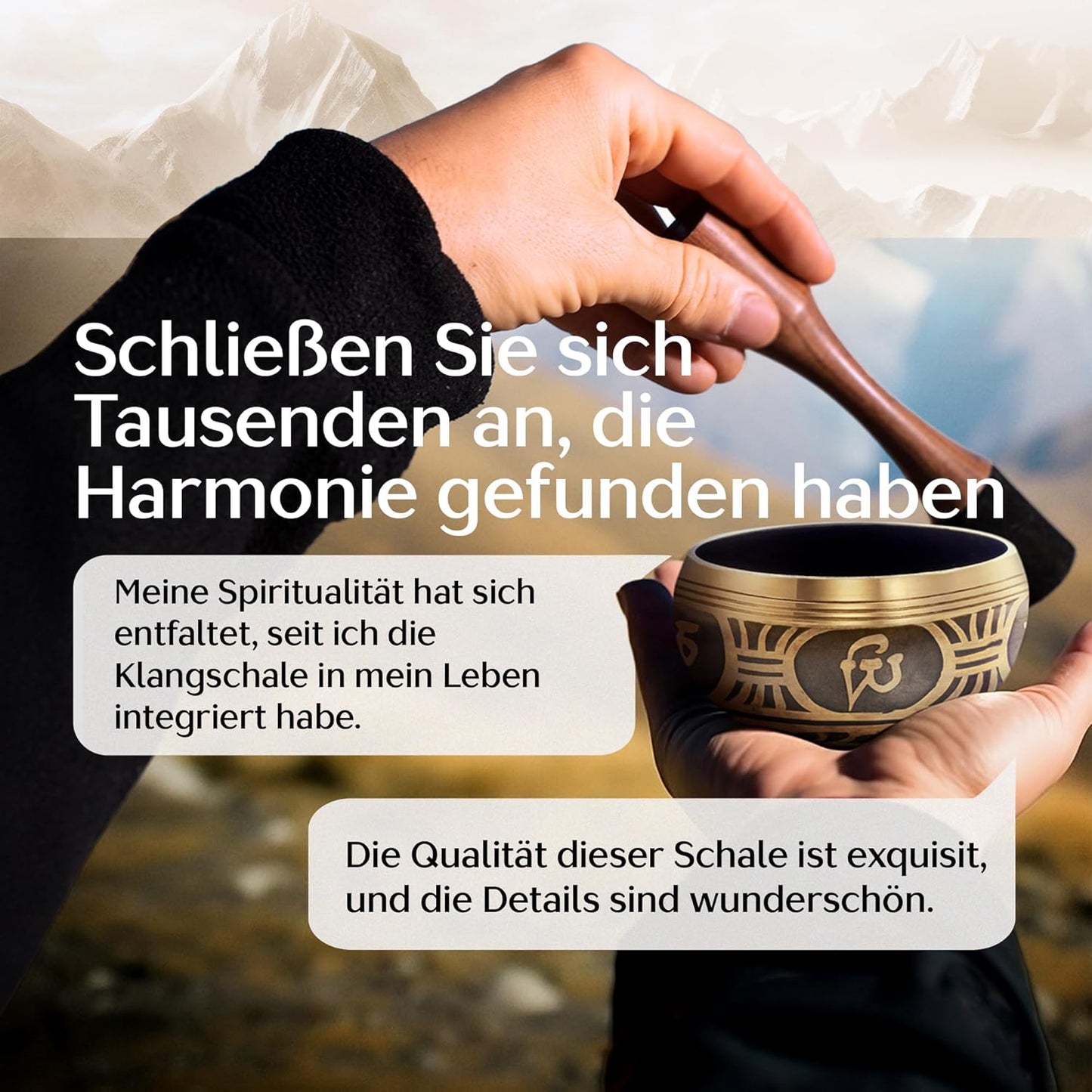 Tibetische Klangschale, braun Ohne Tasche