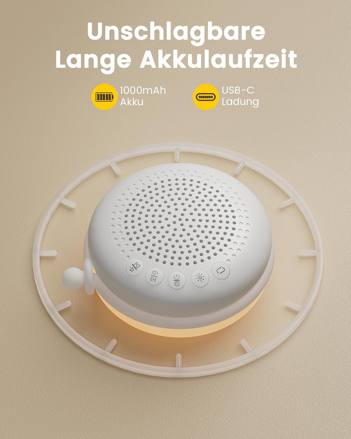 White Noise Maschine mit Nachtlicht und Timer