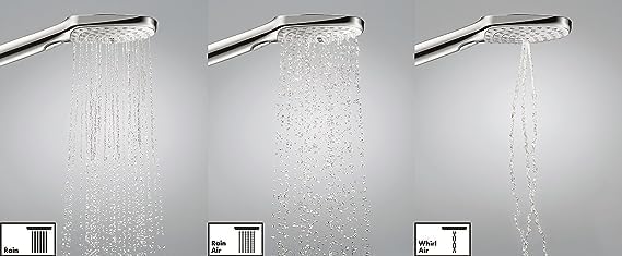 Raindance Select E 120 Duschkopf, Weiss/Chrom 3 wassersparende Strahlarten