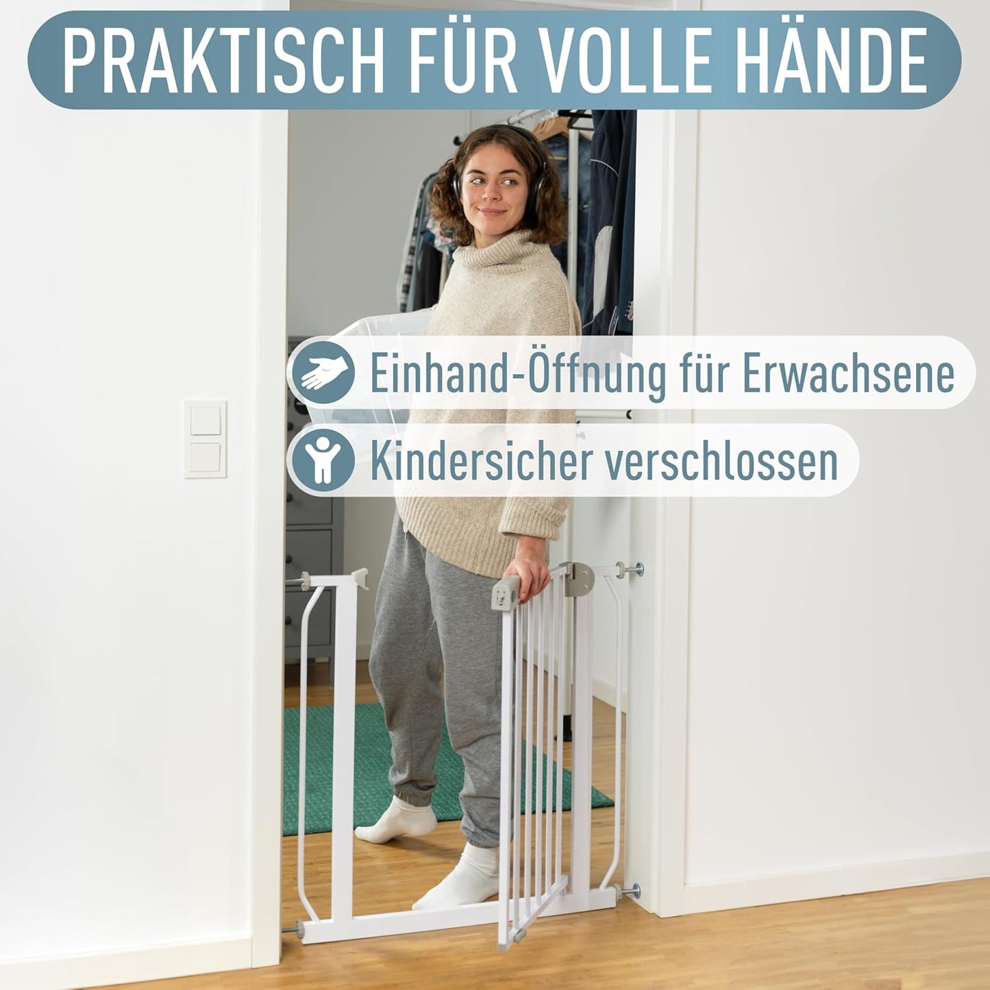 Treppenschutzgitter Berrin ohne Bohren (115-125 cm), 115 - 125 cm