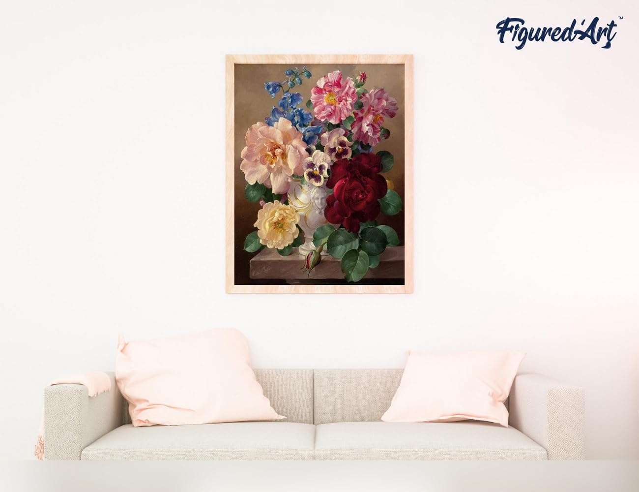Malen nach Zahlen Set mit Rahmen Schöner Blumenstrauss, Schöner Blumenstrauß 40x50cm Mit Keilrahmen (nicht gespannt)