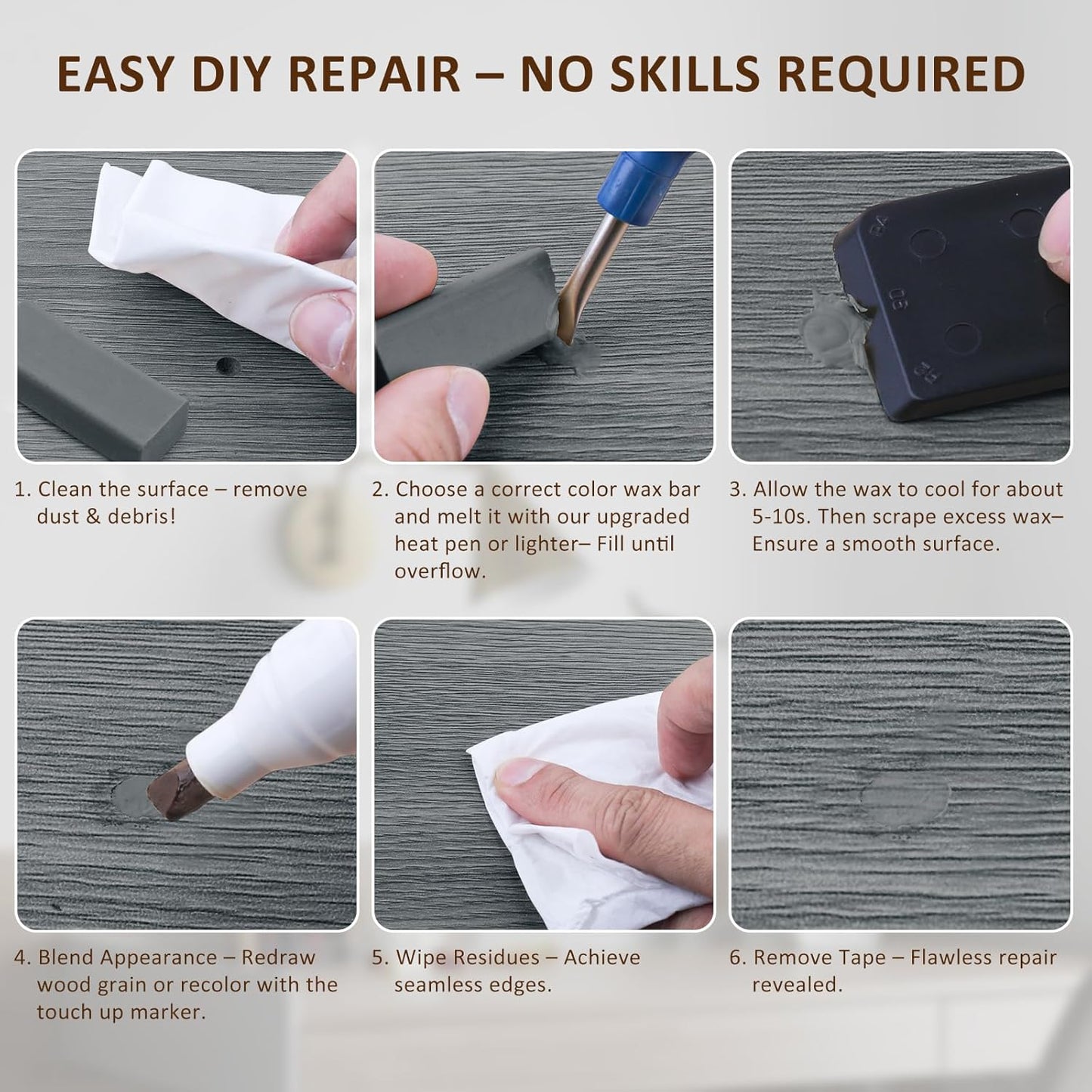 Laminat-Reparaturset mit Wärmestift, MKBXFLKIT-01