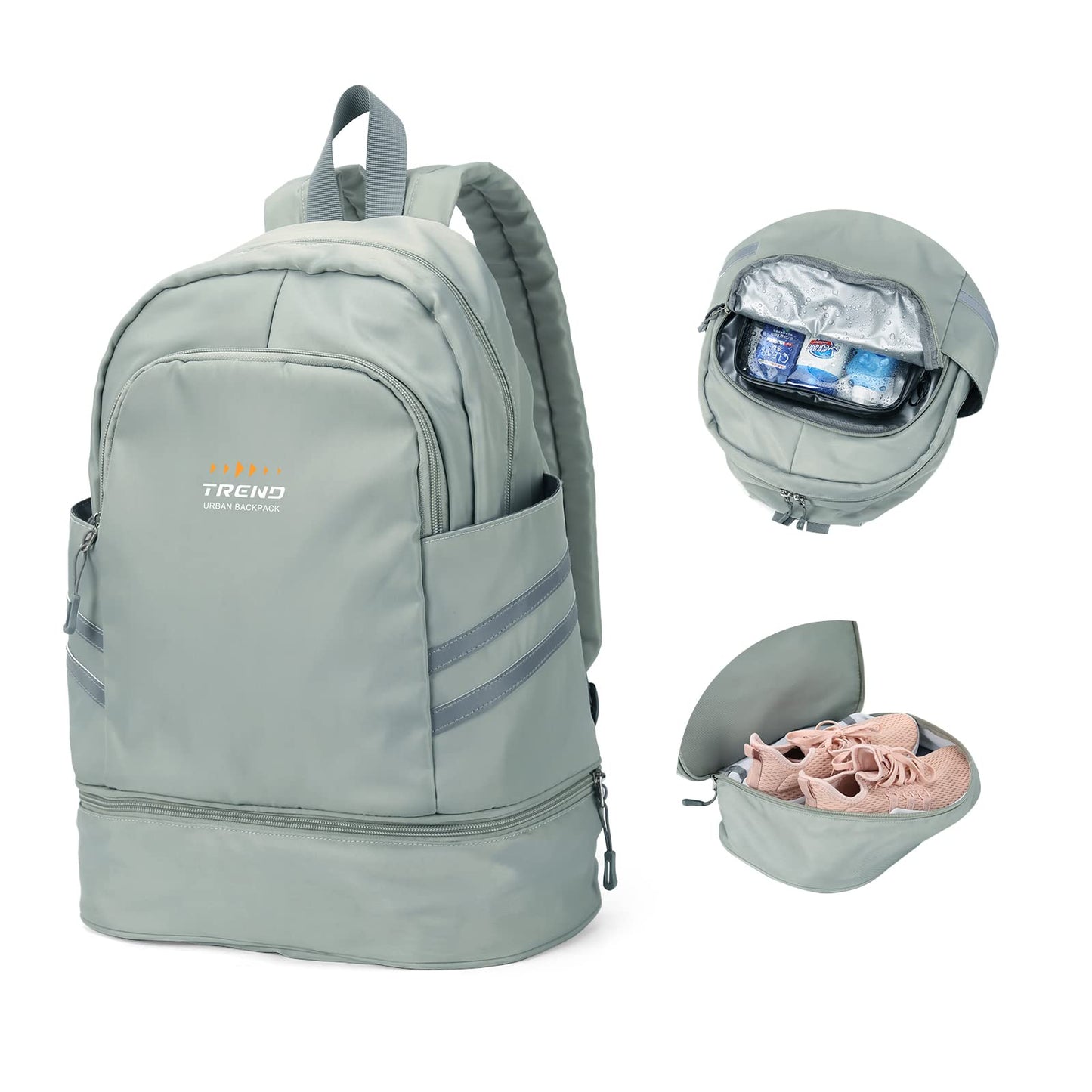 Sportrucksack B3 mit Schuhfach und Nasstasche, B3-grün Faltbarer Turnrucksack
