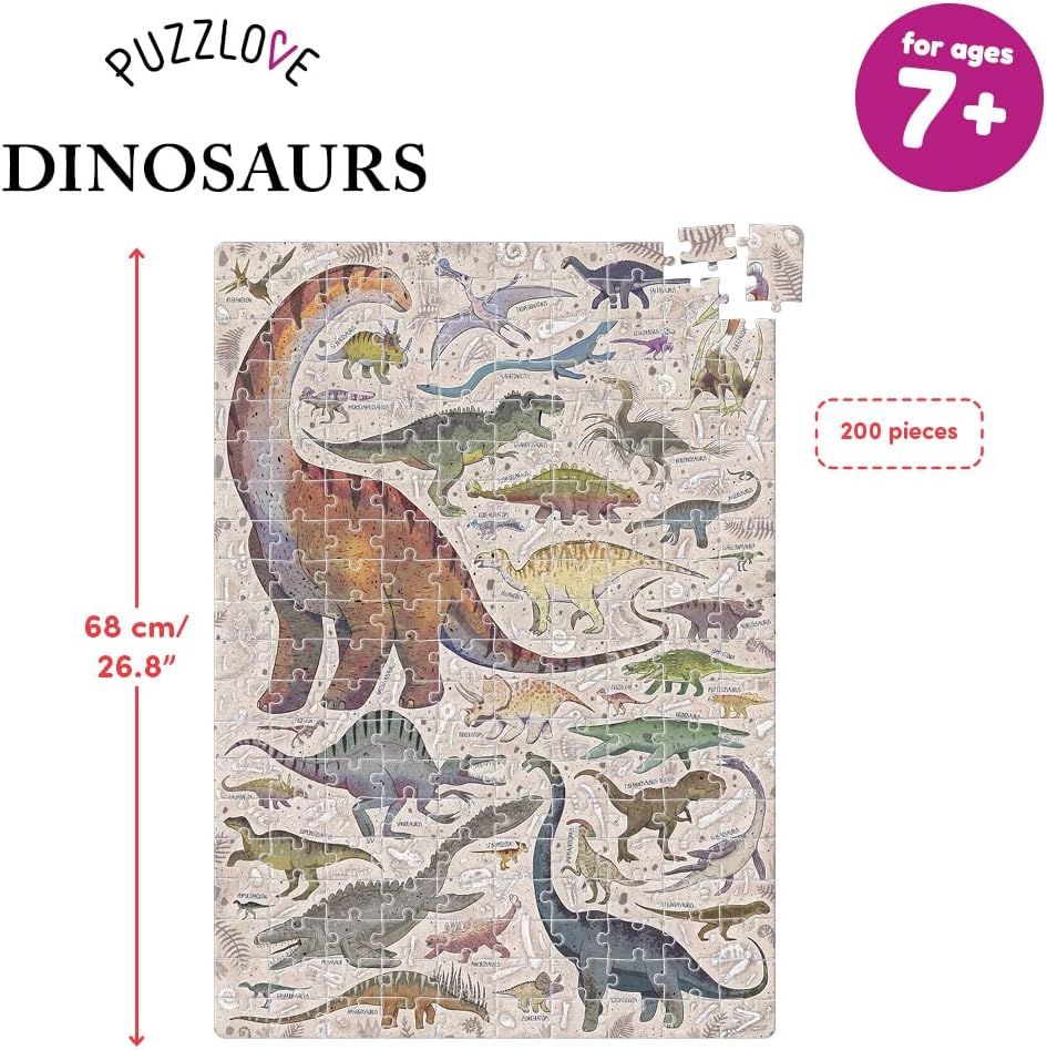 – Puzzlove Dinosaurier – 200 Teile, Dinosaurier (200 Stück)