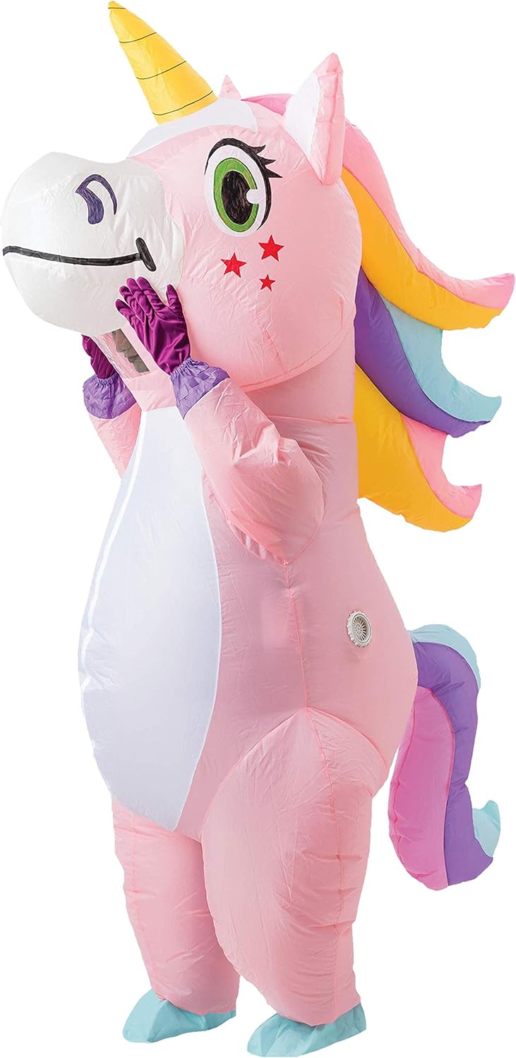 Aufblasbares Einhorn-Kostüm für Erwachsene, Einheitsgröße Rosa
