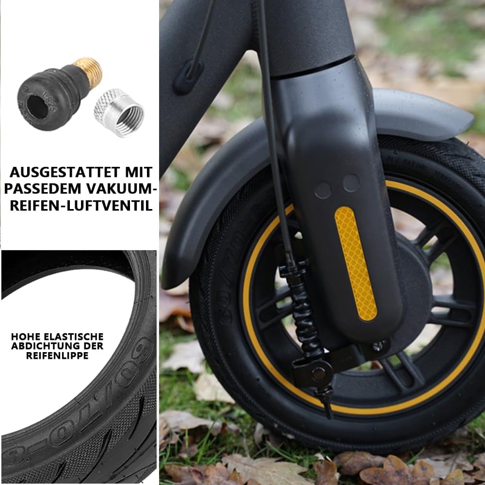 Tubeless Reifen mit Ventil für Segway Ninebot Max G30, Selbstheilung Tubeless Reifen 1 PCS