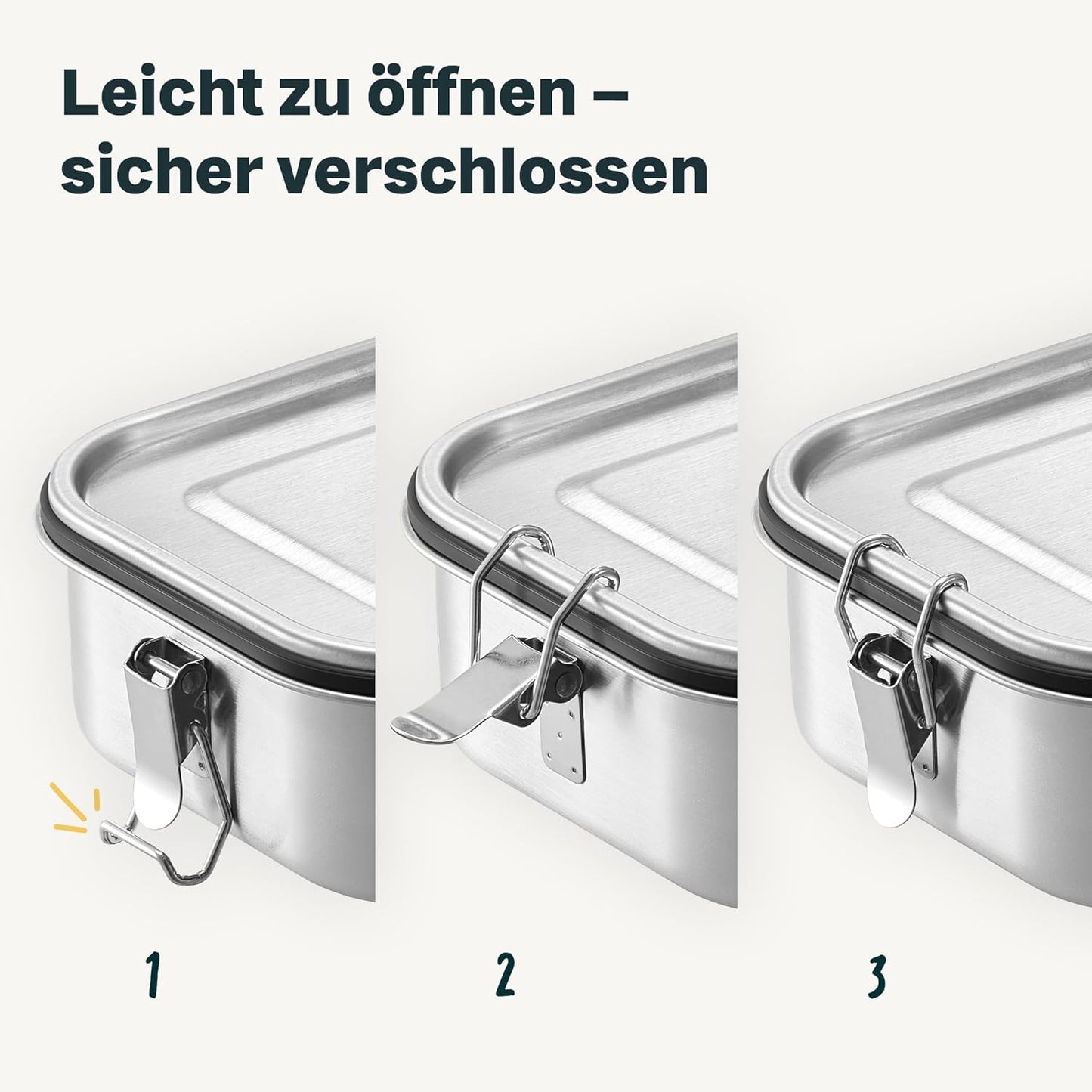 3-teiliges Brotdosen-Set mit Fächern, 3er Set