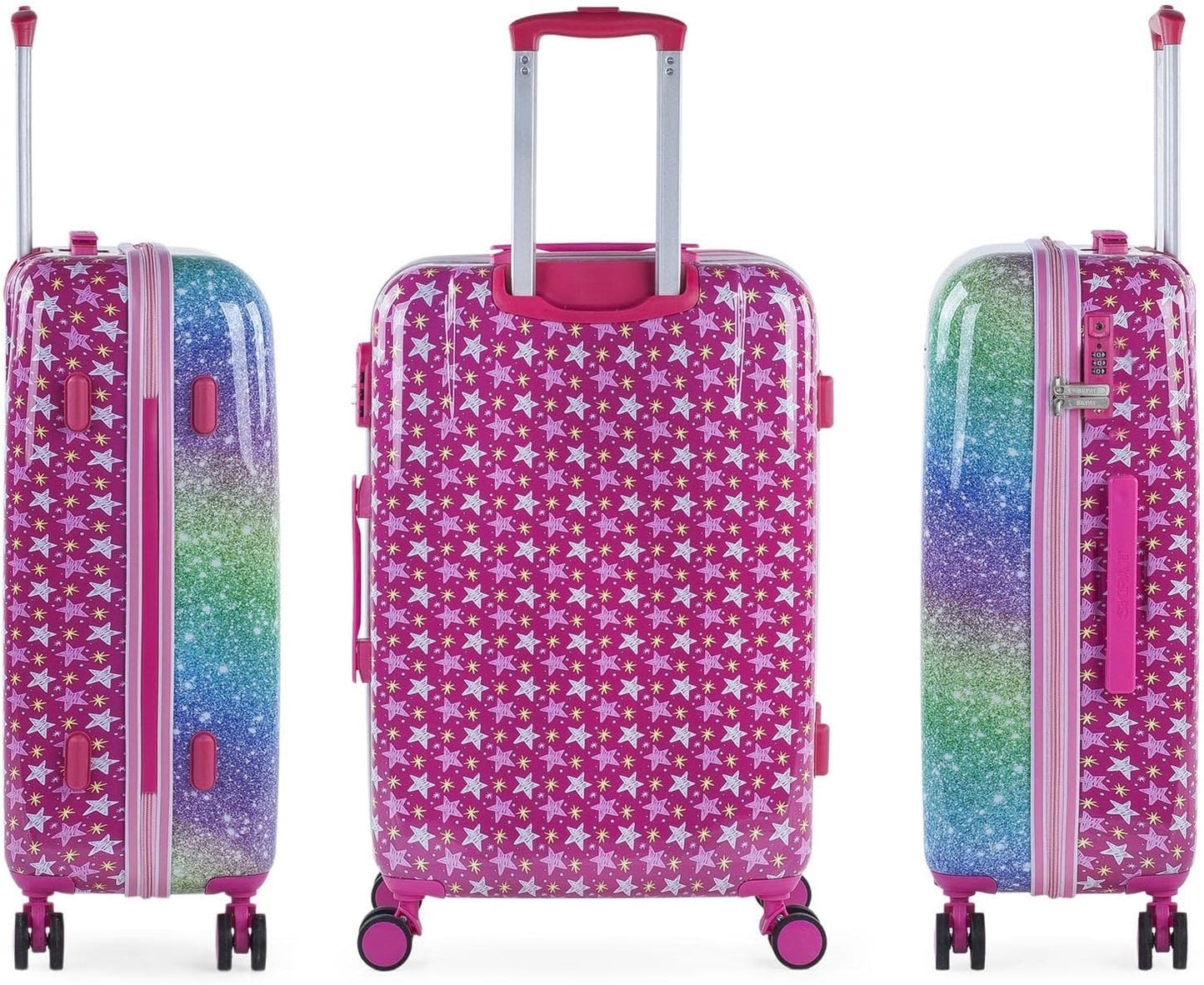 2-teiliges Kinderkoffer-Set mit Rollen, S + M Fuchsia