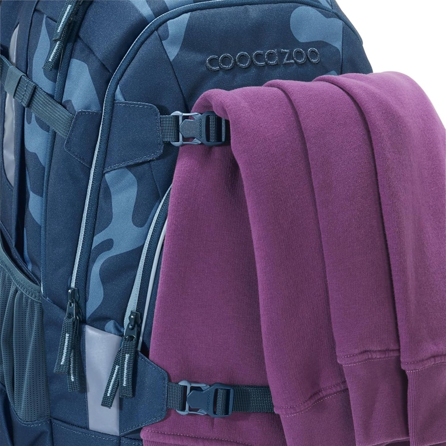 Schulrucksack-Set MATE (3-teilig) mit Mäppchen, Breaking Waves - Blau