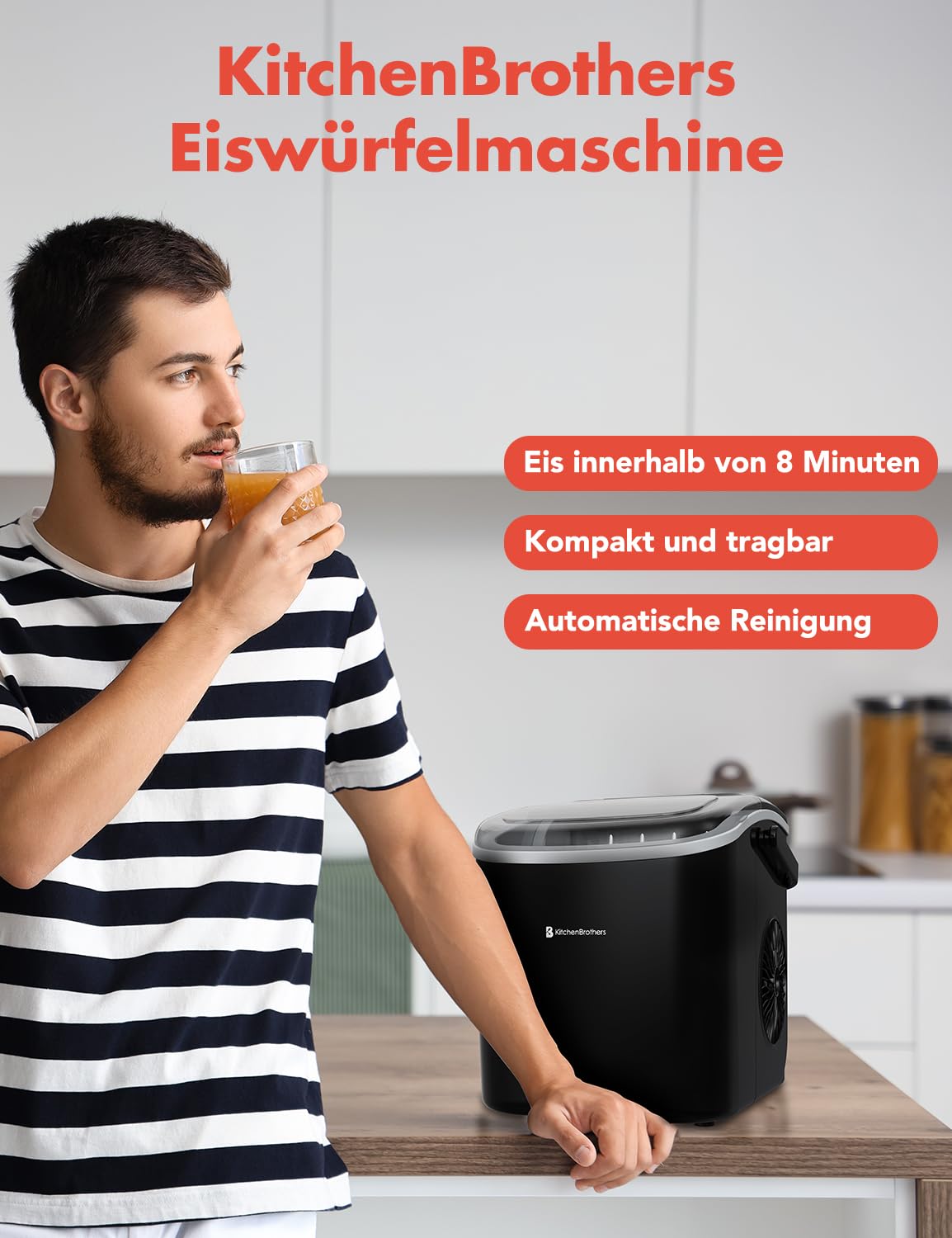 Eiswürfelmaschine, Schwarz