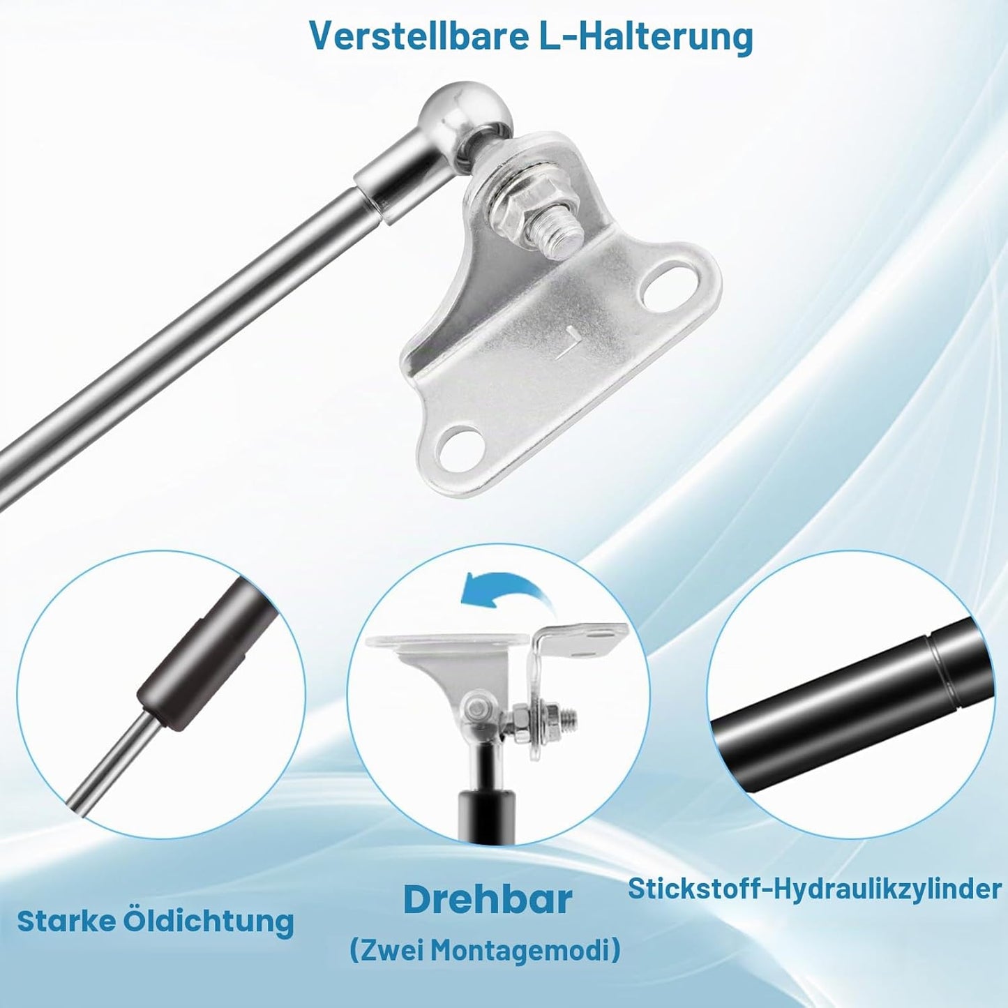 Gasdruckfedern-Set für Wohnmobilbett, 2 Stück, 155 N/15,9 kg 500MM