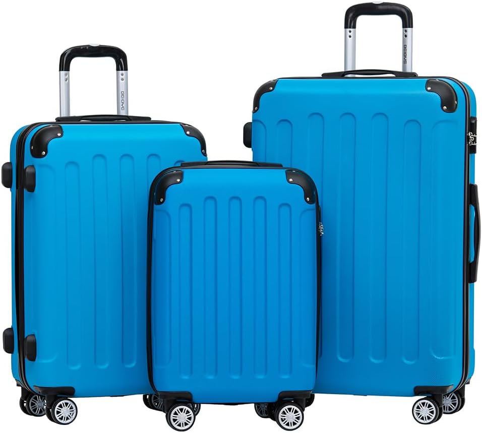 3-teiliges Hartschalenkoffer-Set, Cyan-blue Koffer-Set