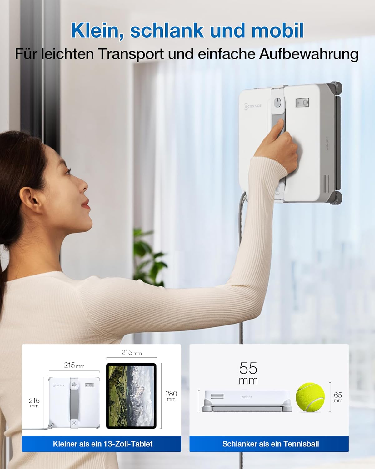 Fensterputzroboter Winbot Mini 2 mit Ultraschallfunktion, Mini 2