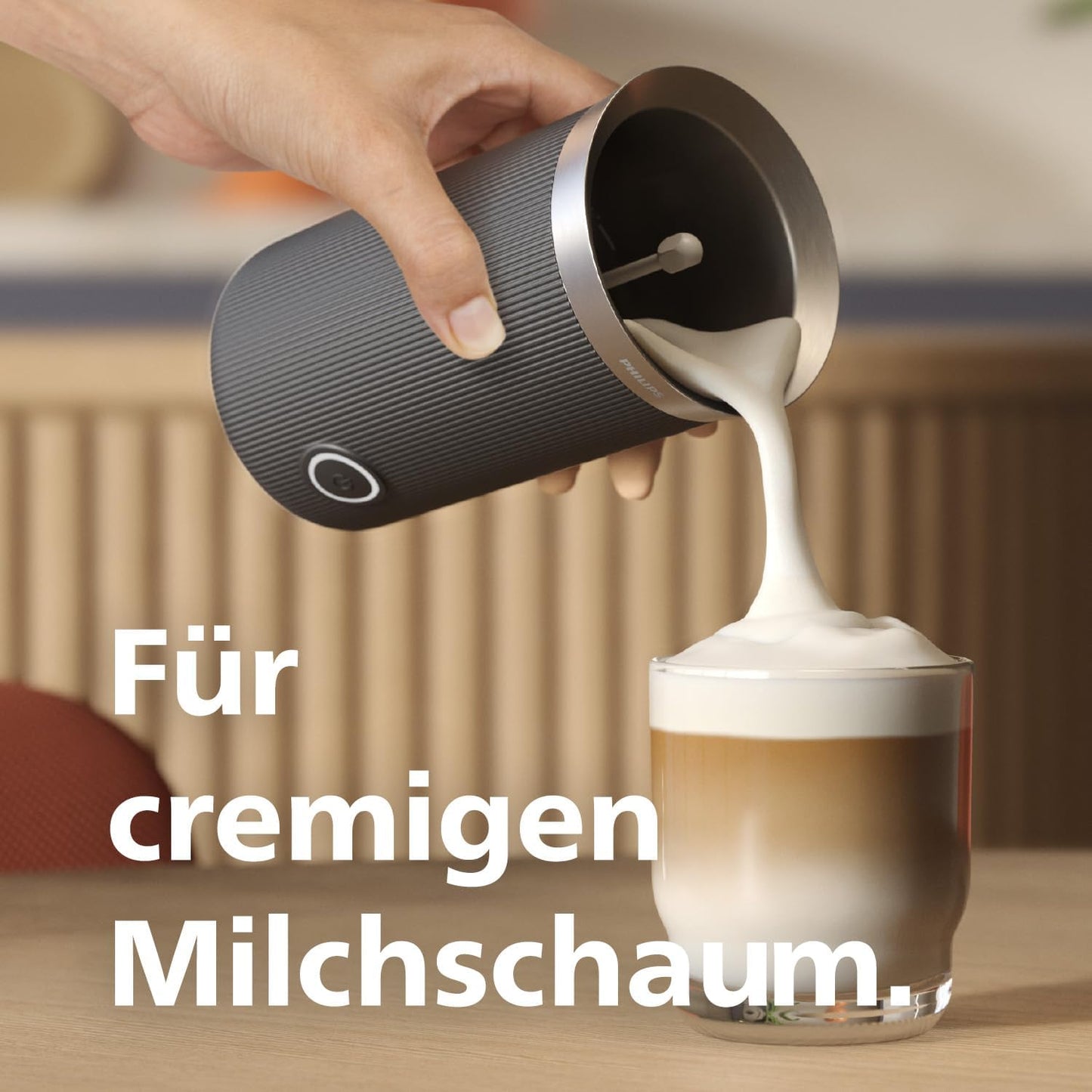 Elektrischer Milchaufschäumer für Espressomaschinen, Schwarz