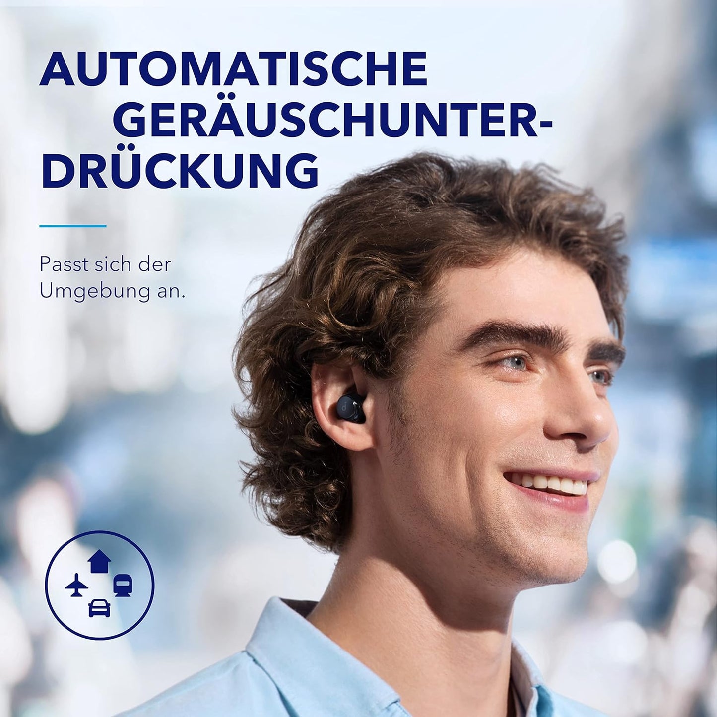 Space A40 Kabellose Earbuds mit Geräuschunterdrückung, Schwarz
