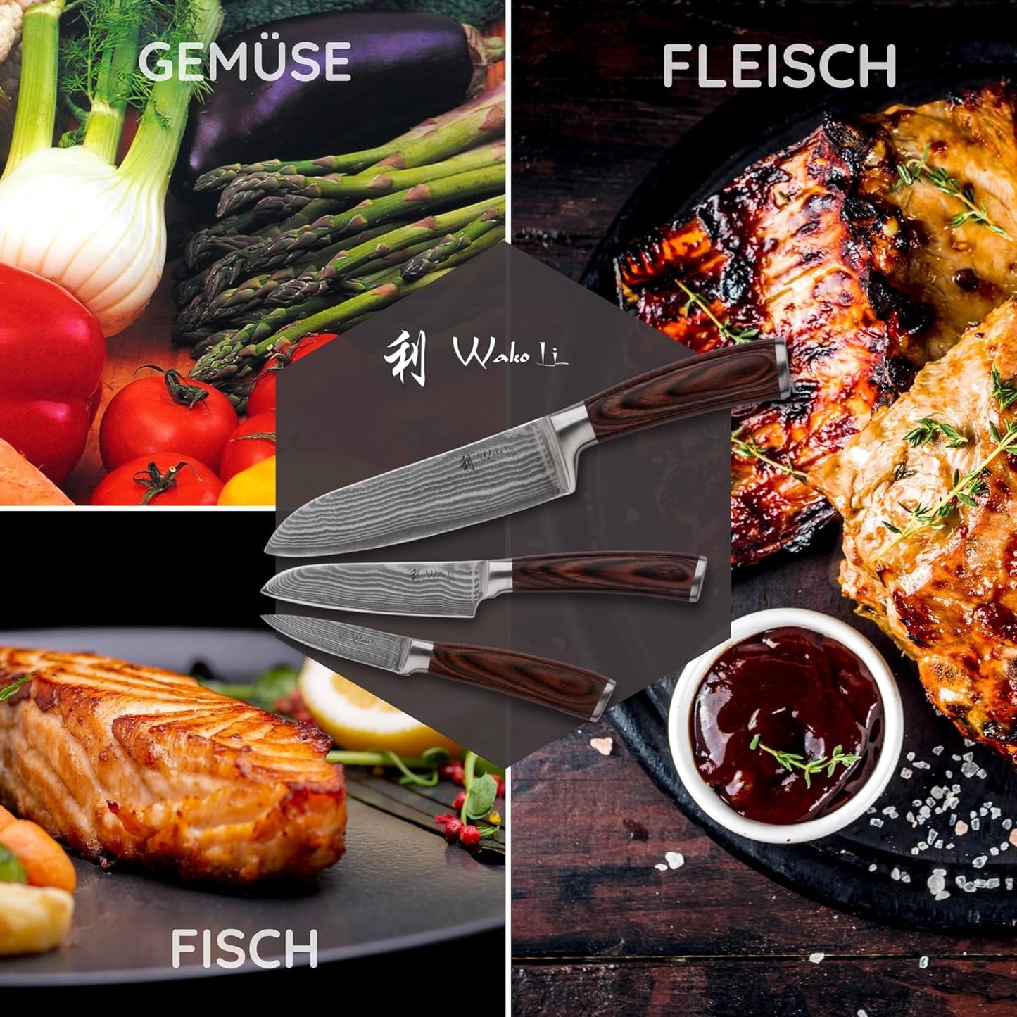 4er-Küchenmesserset