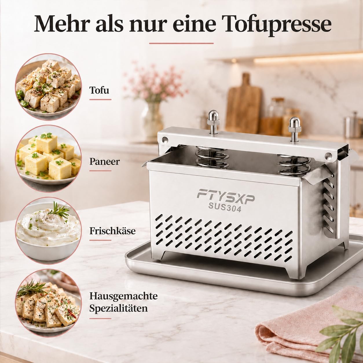 Tofupresse mit verstellbarem Druck, XL