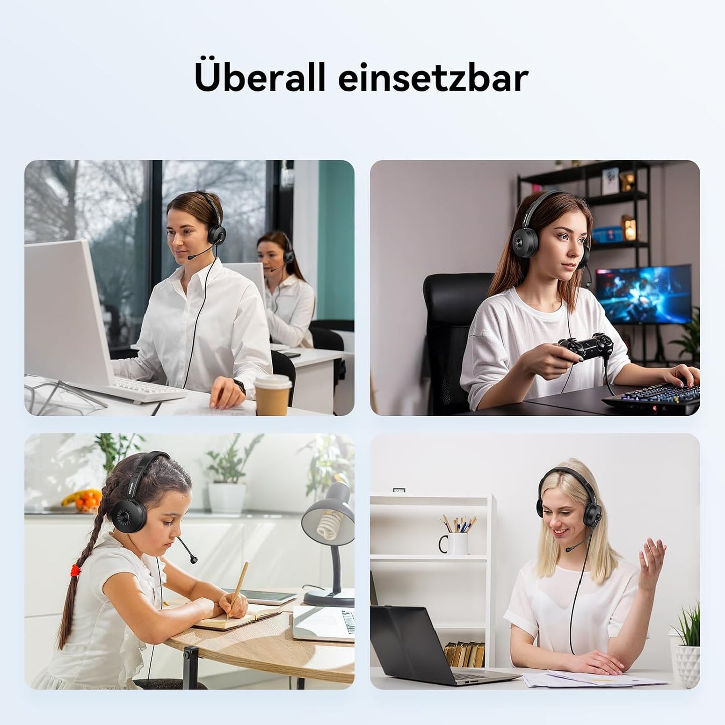 Headset mit Mikrofon, Deep Black