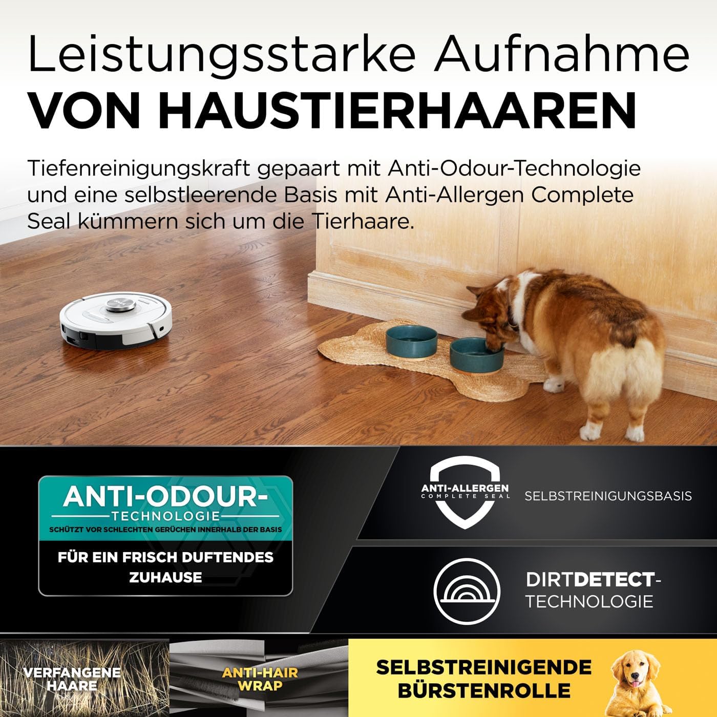 PowerDetect Saugroboter mit LiDAR-Navigation, PowerDetect Nur Saugen ; Weiss