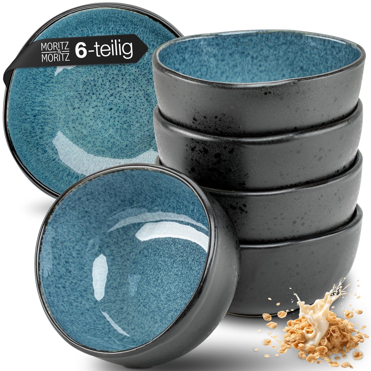 ORGANIC Müslischalen-Set, Blau Schalen (6x)