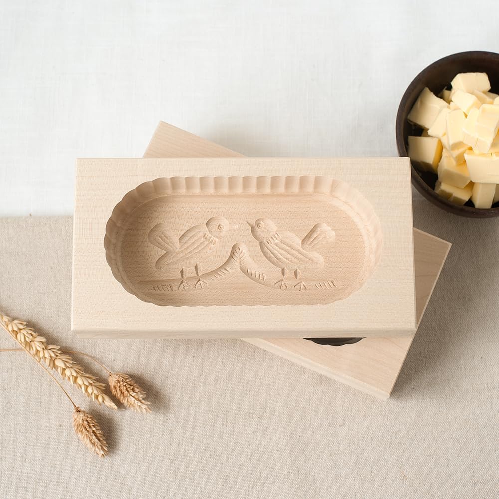 Butterform aus Ahornholz, 2 Vögel | 250 Gramm 1