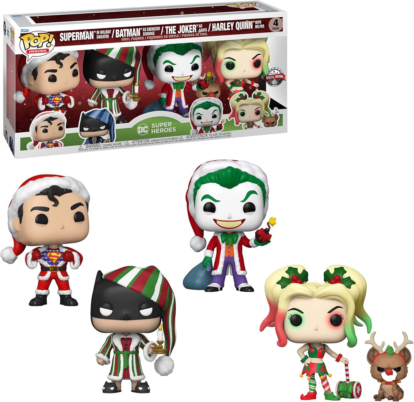 DC Comics POP! Heroes Vinyl Figuren 4er-Pack Holiday