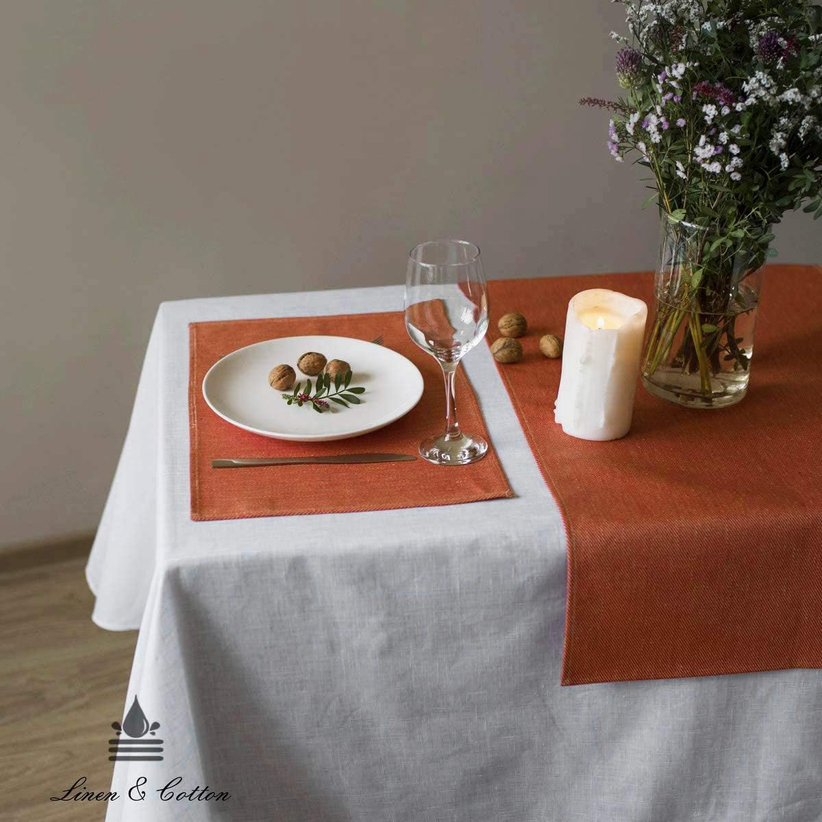 2 Stück Tischsets aus Leinen, 30 x 45 cm, Coral Rosa Tischsets - 30 x 45cm