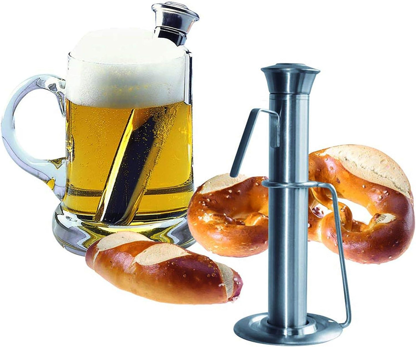 Bierwärmer mit Halter aus Edelstahl (16 cm), Bierwärmer