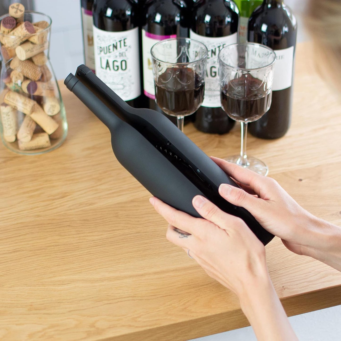 5-teiliges Weinöffner-Set mit Zubehör - Weinflaschen Design