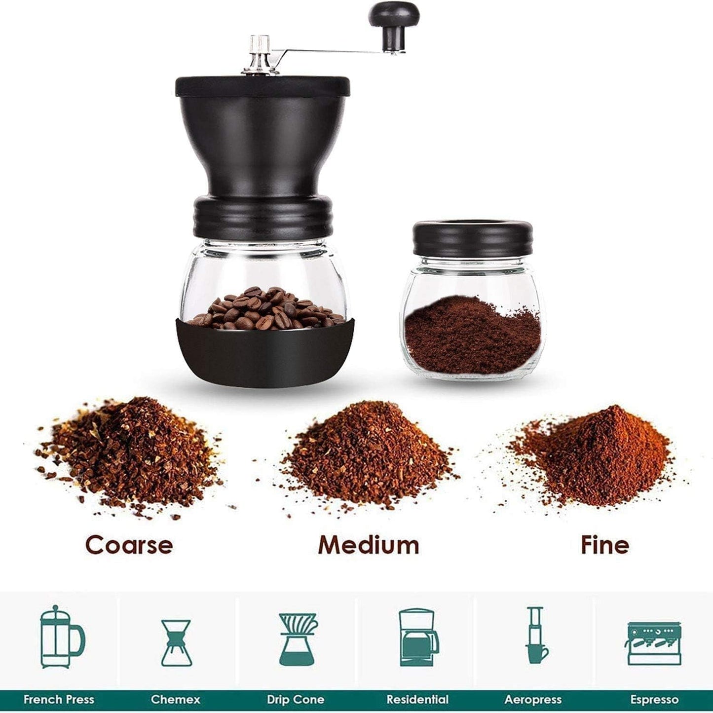 Kaffeemühle mit Keramikmahlwerk, manuell, 11oz grinder