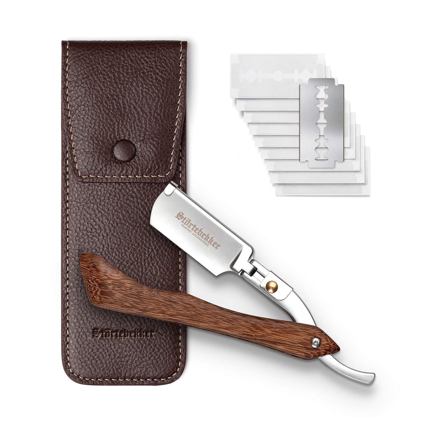 Rasiermesser Set, Holz Café