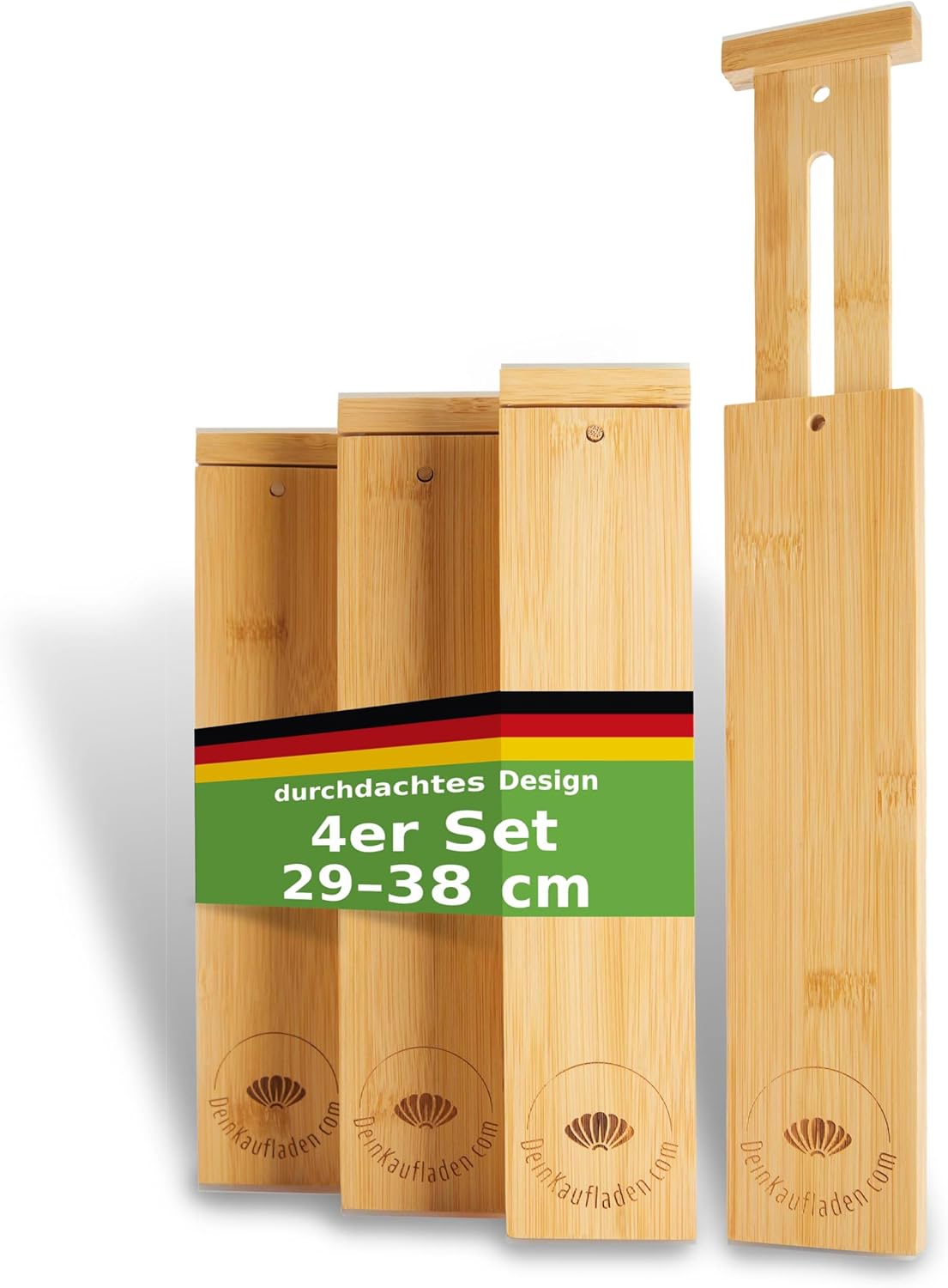 Verstellbare Bambus-Schubladentrenner, 29-38cm