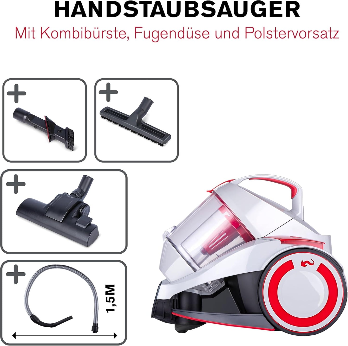 Beutelloser Staubsauger DD2502 mit HEPA-Filter, DD2502