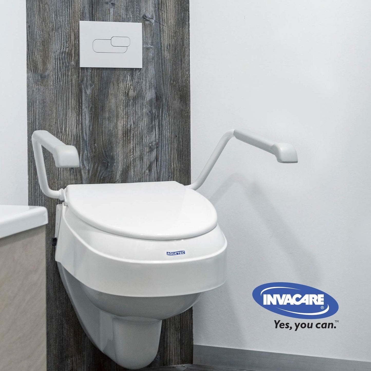 Aquatec 900 Toilettensitzerhöhung mit Armlehnen, Weiss