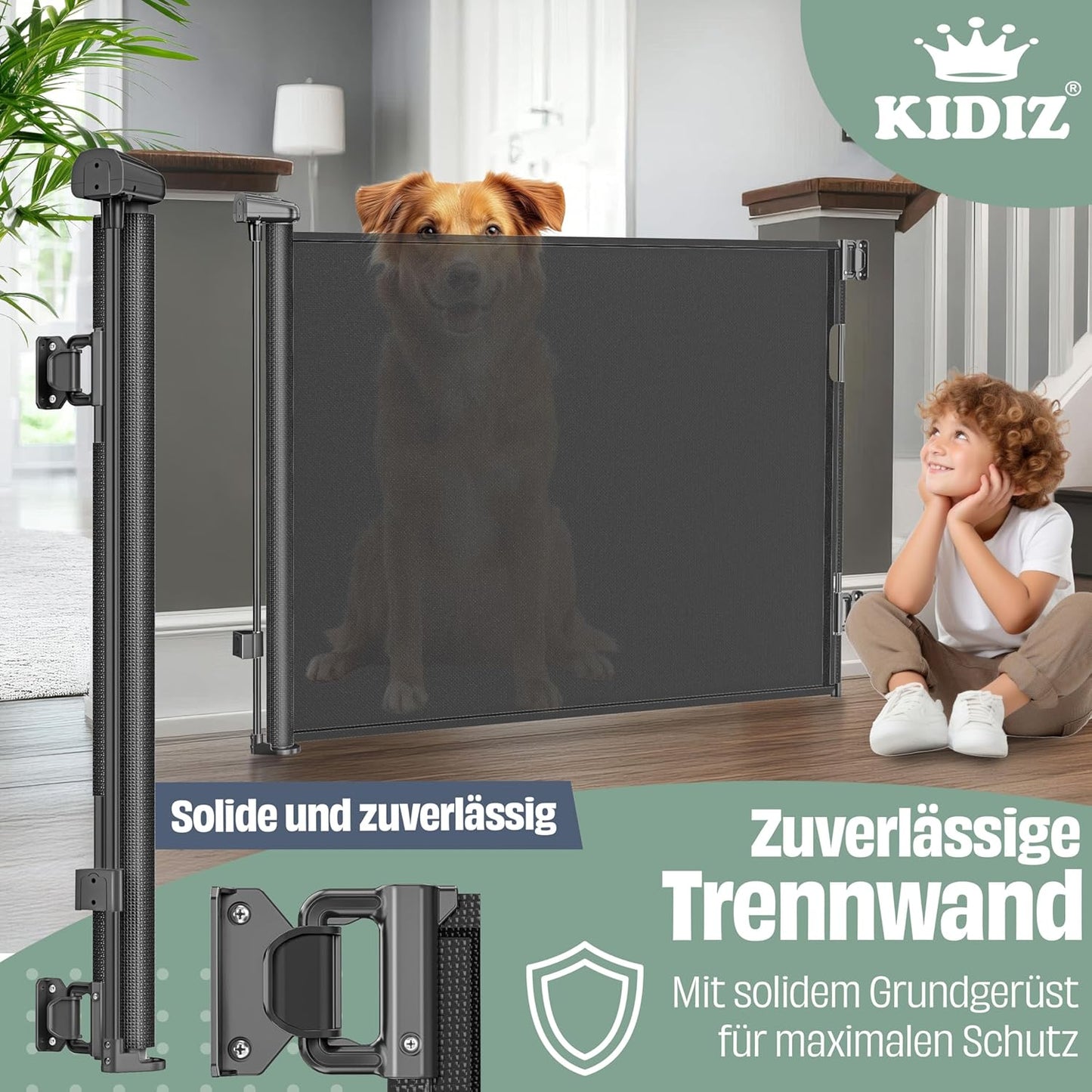 Treppenschutzgitter ausziehbar 0-140 cm, 0-140cm Schwarz
