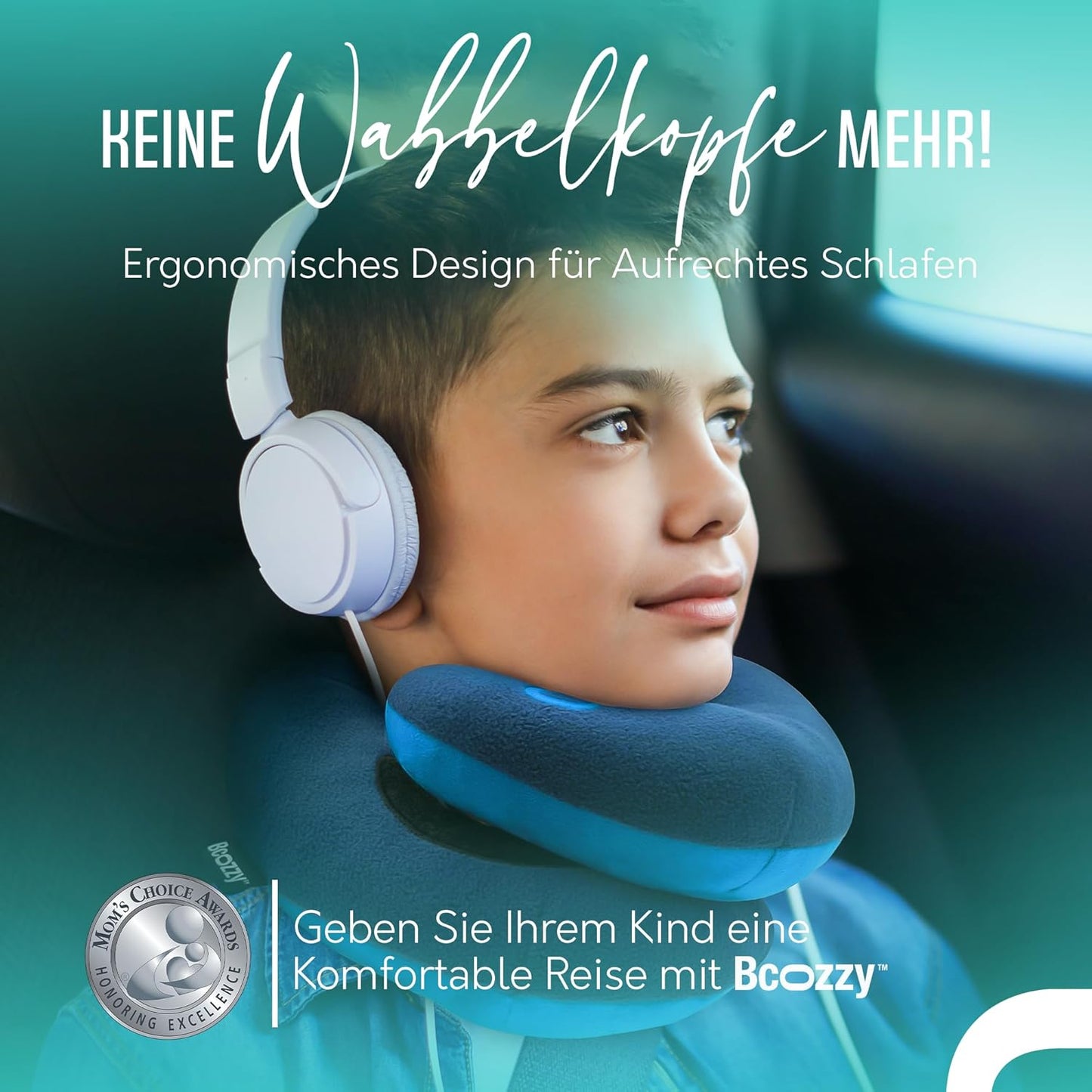 Auto-Nackenkissen für Kinder, Medium (Kids 8-12 Y/O) Blau